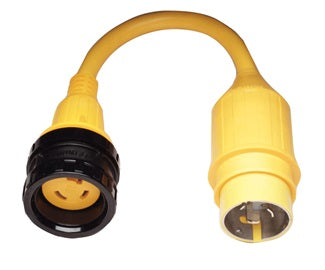 Marinco Pigtail Adapter, 50A 125V Male To 30A 125V Female