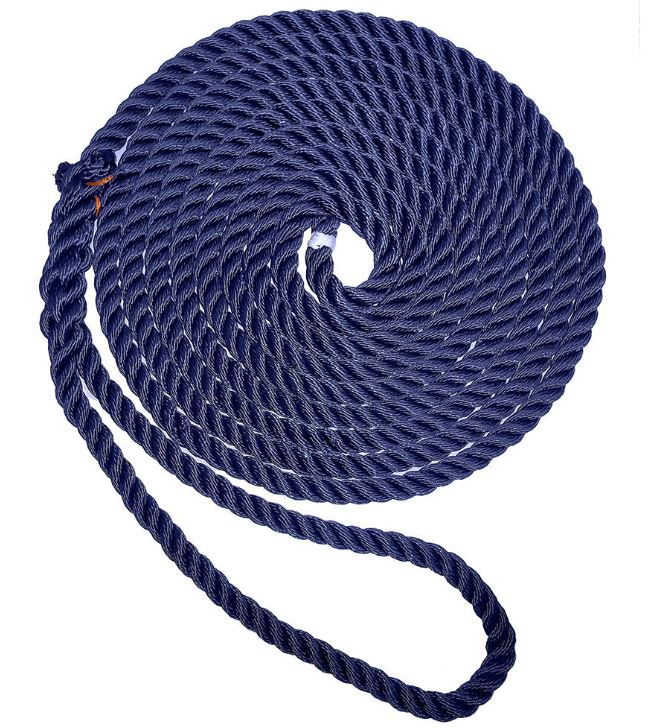 New England Ropes 1/2 Double Braid Dock Line - Blue w/Tracer - 35