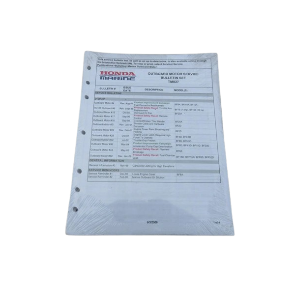 HONDA SERVICE BULLETIN KIT