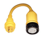 Marinco Pigtail Adapter, 30A 125V Male To 50A 125V Female