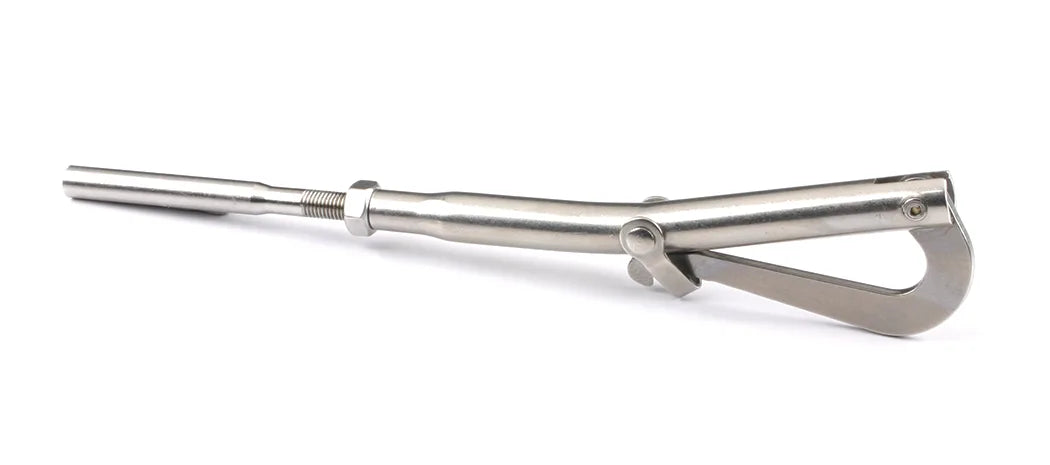 Johnson Marine Tubular Gate Hook T-316 3/16 Wire 1/4-28 L.H Hand Crimp