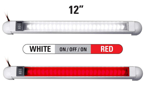 12 in. RAIL LIGHT LED WHT/RED