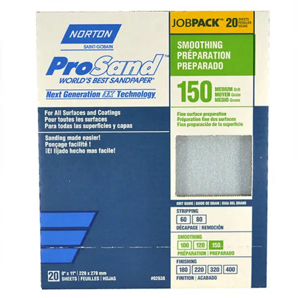 9 X 11 PROSAND PAPER # 150, 3P
