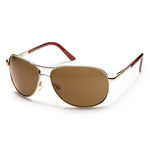 Aviator gold frame brown poly