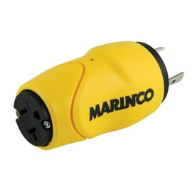Marinco Straight Adapter, 30A 125V Male To 15A 125V Female