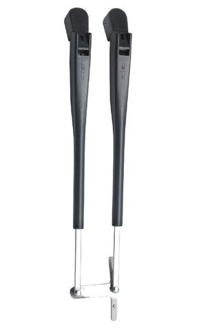 Vetus Black Parallel Wiper Arm Set 386 - 471mm Length - DIN taper