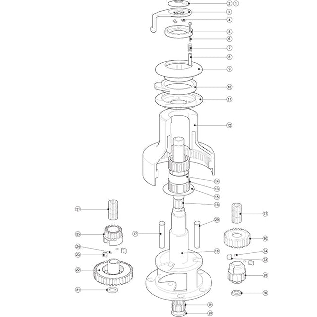 GEAR SPINDLE #50/54ST