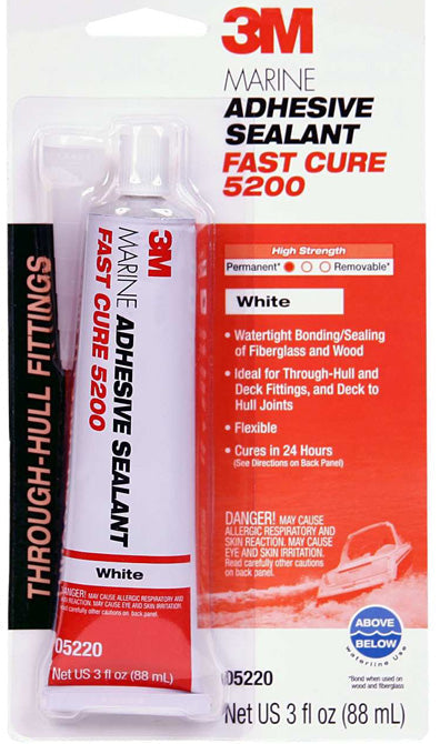thumbnail interactive-video image 1 of Marine Adhesive Sealant 5200 Fast Cure - 10 Oz White Waterproof Boat Sealant 1 of 4