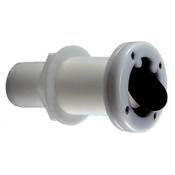thumbnail image 2 of Perko 0343DP Adjustable Thru-Hull Scupper – Fits Hull Thickness 2” To 4-3/4”, 1-11/32” ID, White Polymer With Black Flapper 2 of 12