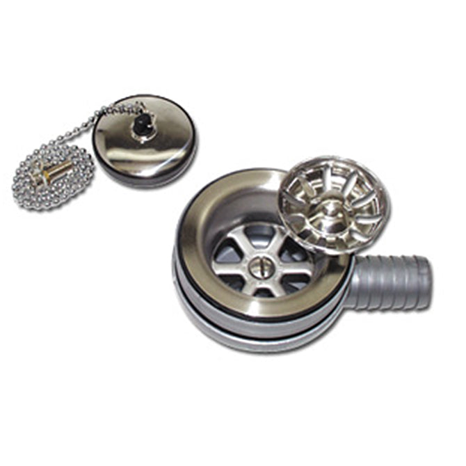 Flush mnt drain w/ basket  1""