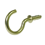 CUP HOOKS, 7/8in BRASS (6/BAG)