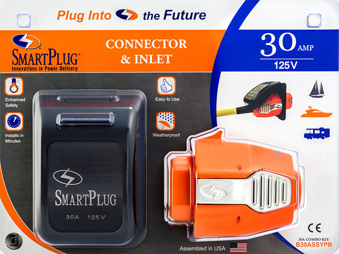 30 AMP CON. & INLET BLACK