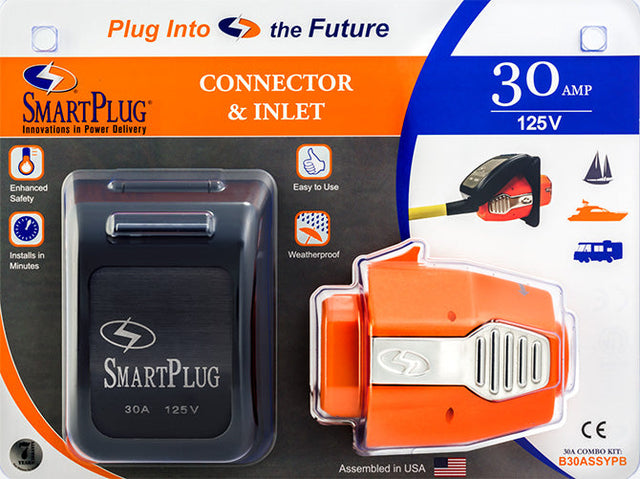30 AMP CON. & INLET BLACK