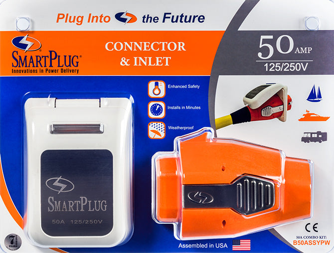 50 AMP CONNECT & INLET WHITE