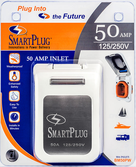 50 AMP NON METAL INLET WHITE